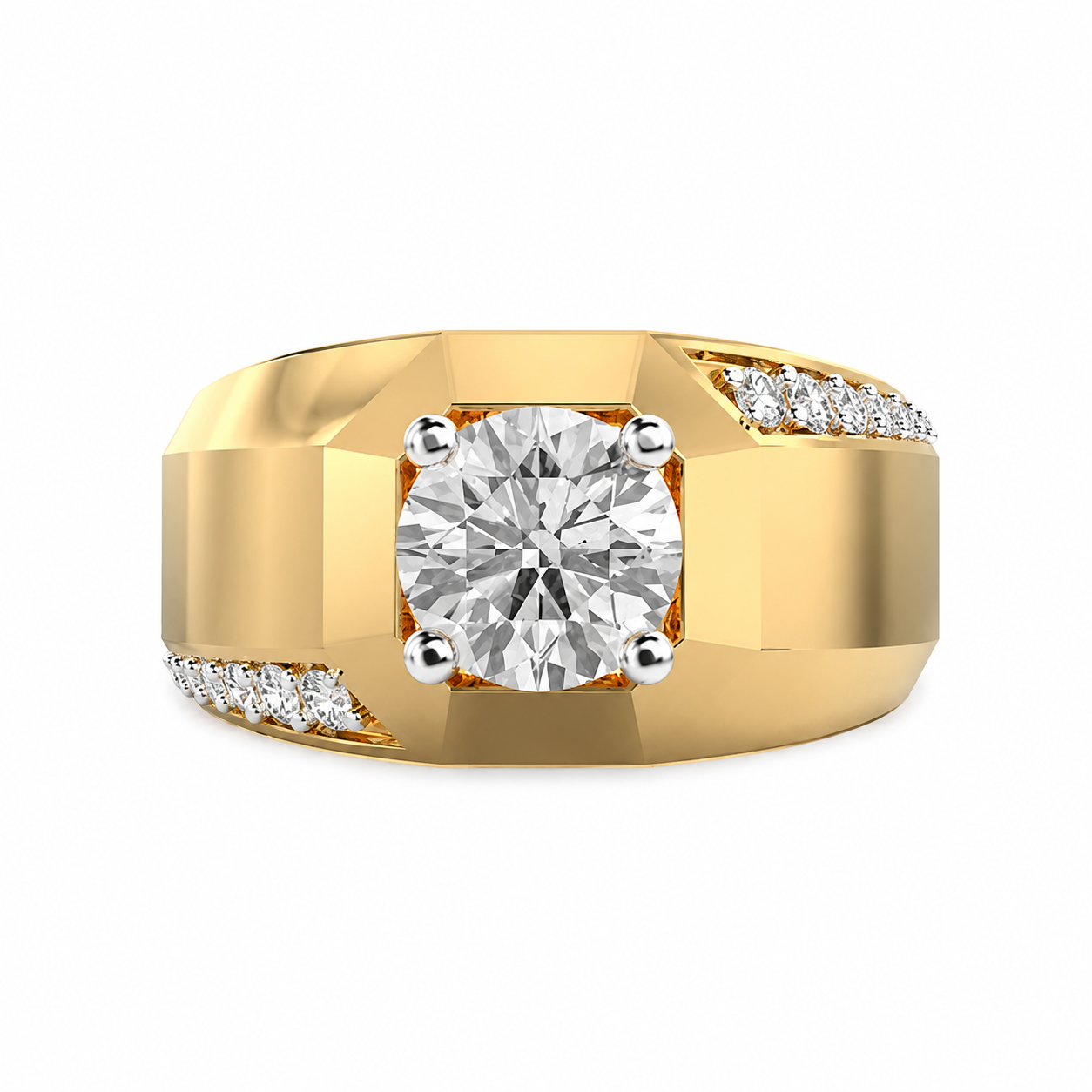 Minimal Brilliance Men's Diamond Band Ring