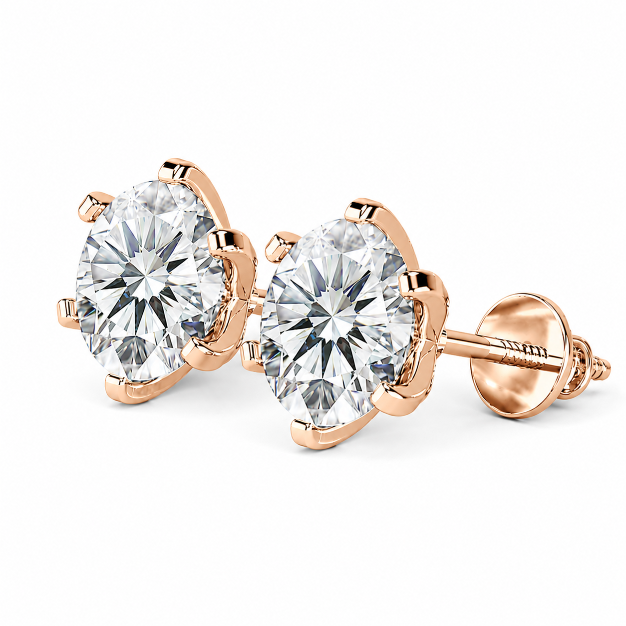 1 Carat Round Solitaire Stud