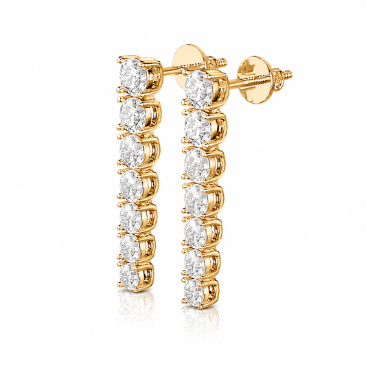 Round Diamond Danglers Earrings