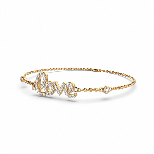 Dear Love Chain Bracelet with Diamonds