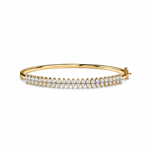 Marquise Lab Diamond Half Tennis Bangle bracelet