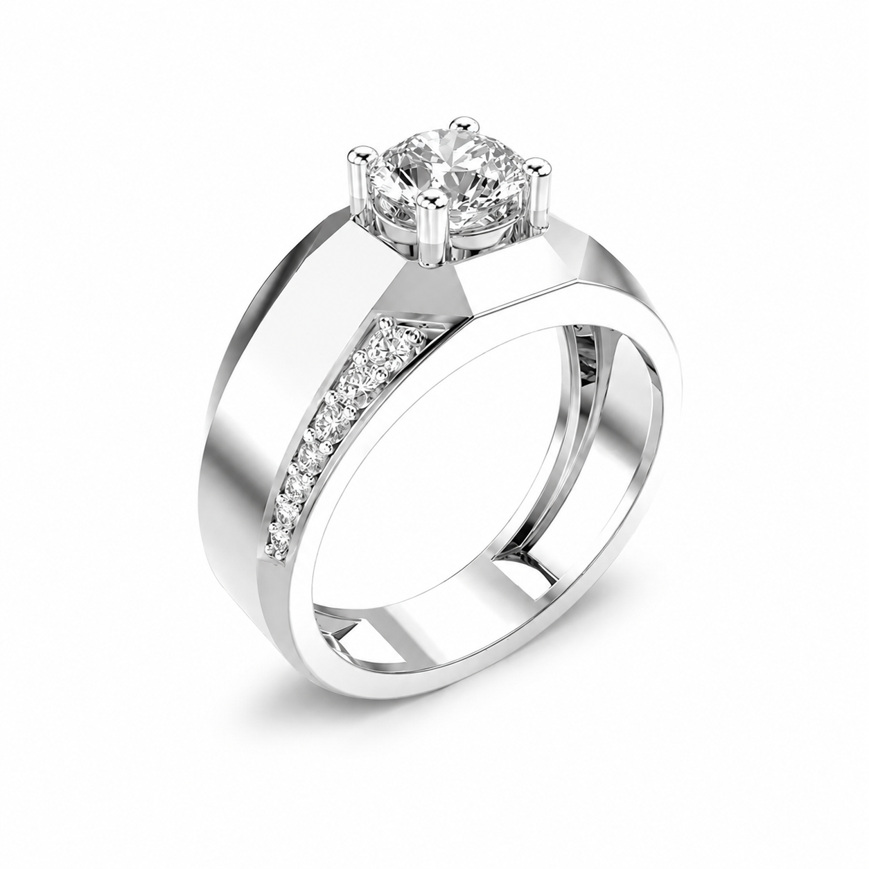 Minimal Brilliance Men's Diamond Band Ring