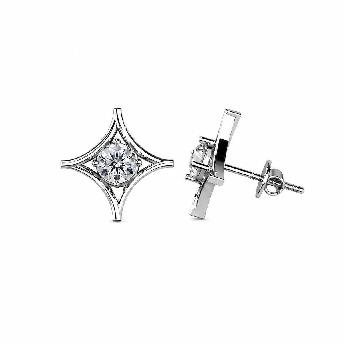 Round Shape Diamond Star Stud