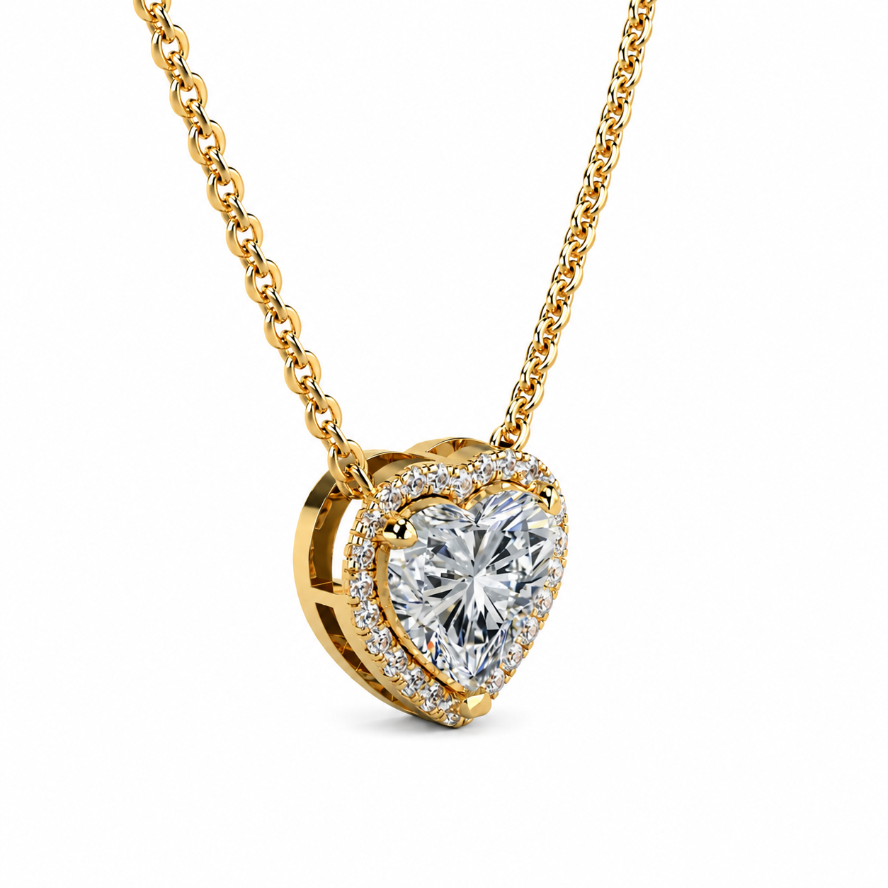 Heart Diamond Halo Pendant