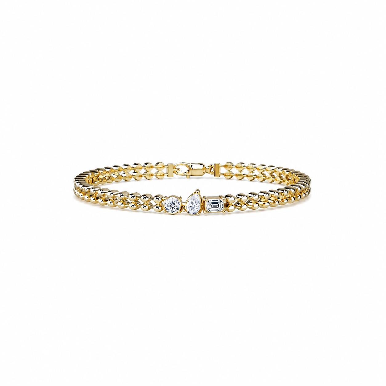 Multi Shape Diamond Trio Bracelet
