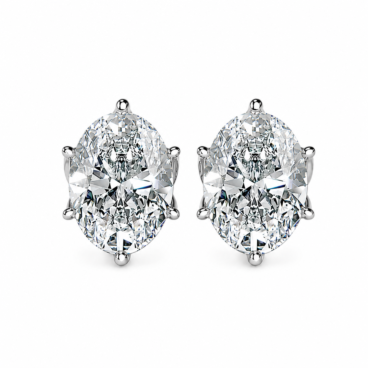 Lotus Radiance with Oval Solitaire Stud