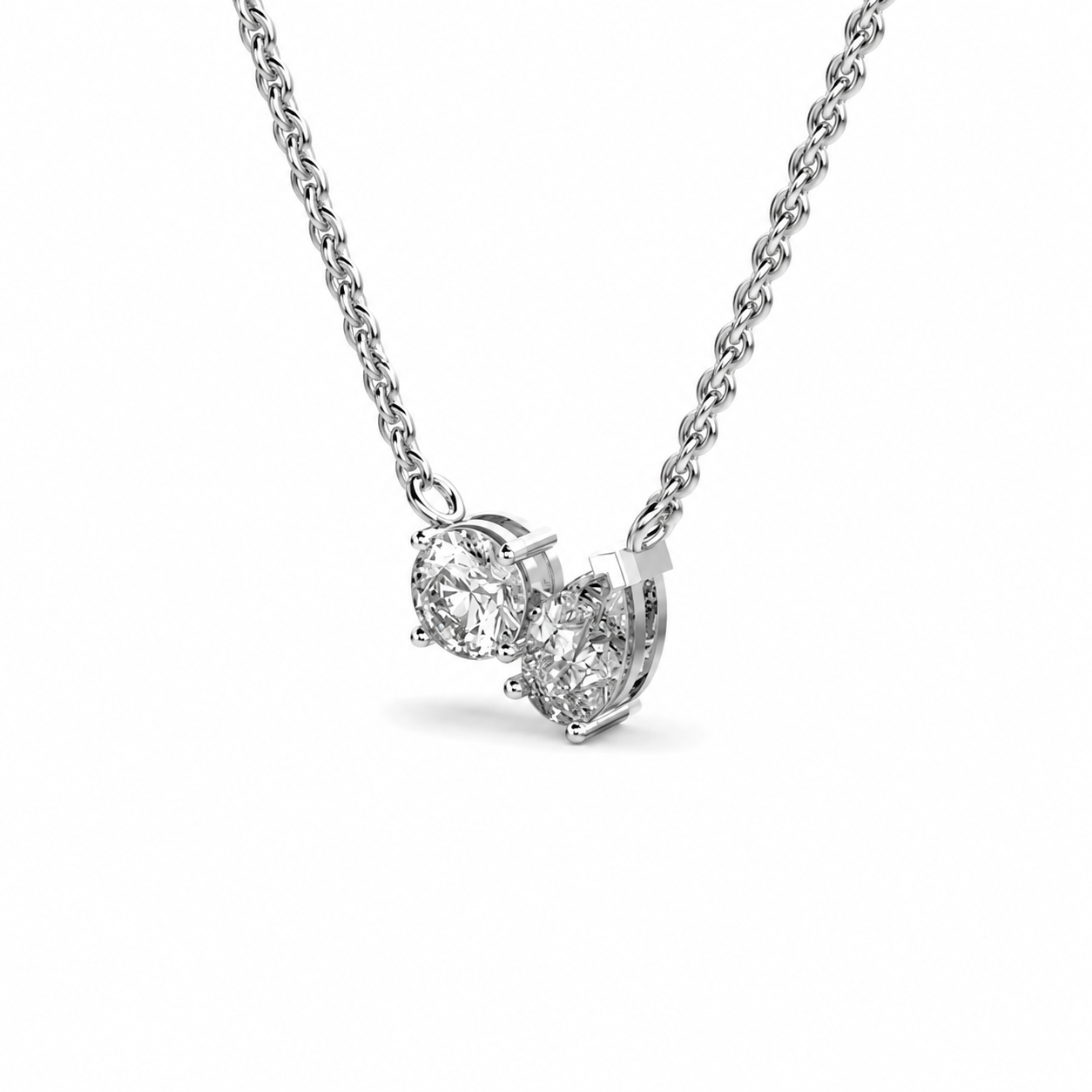 Glistening Toi Et Moi Pendant (With Chain)