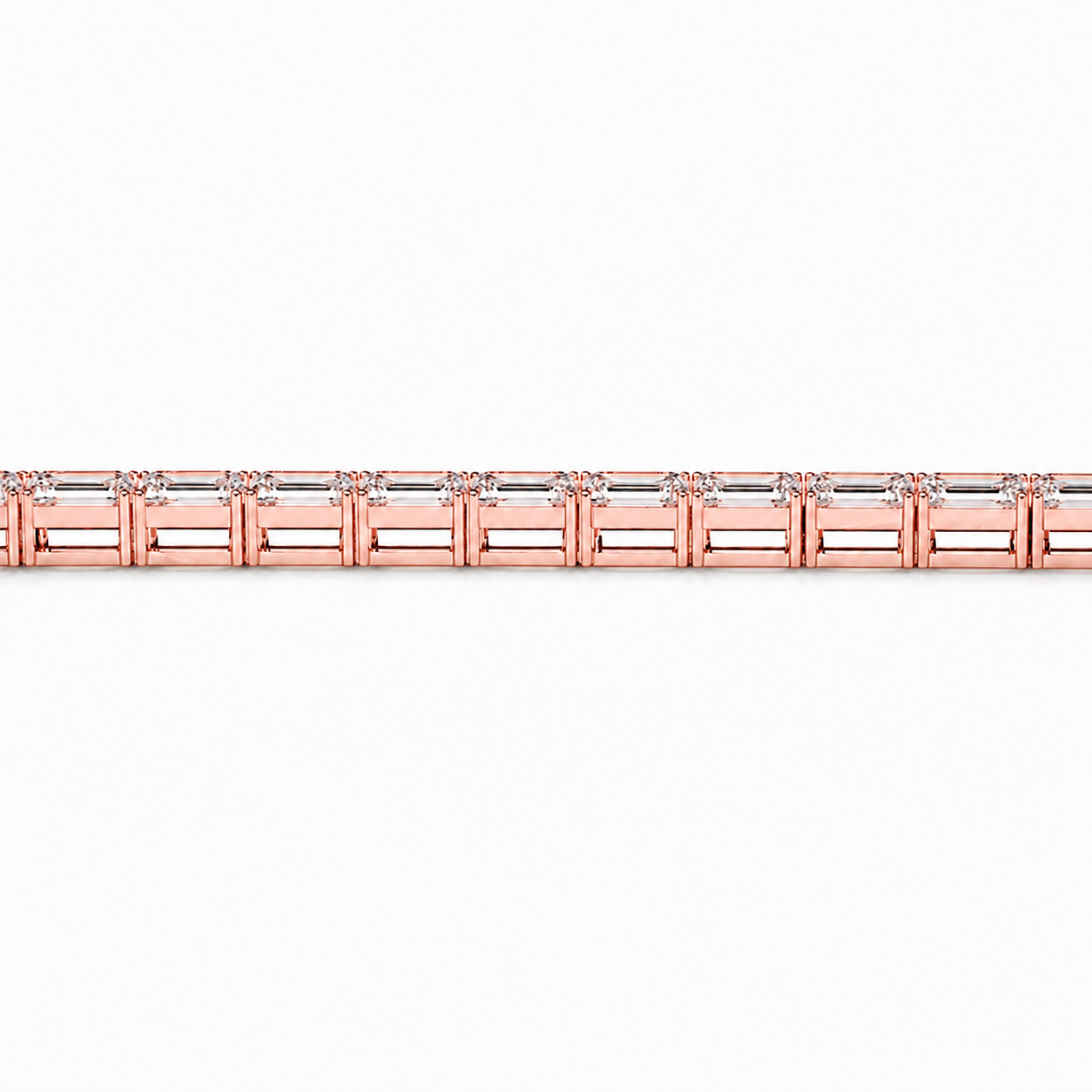 Emerald cut lab Diamond Tennis Bracelet