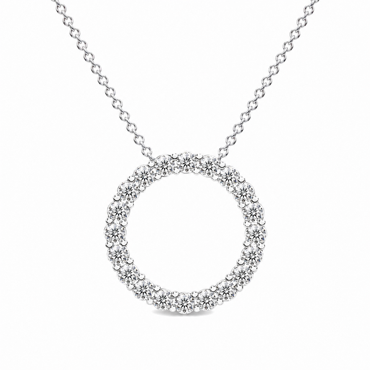 Diamond Open Circle Pendant Necklace