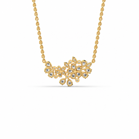 Wild Bloom Diamond Cluster Necklace (With Chain)