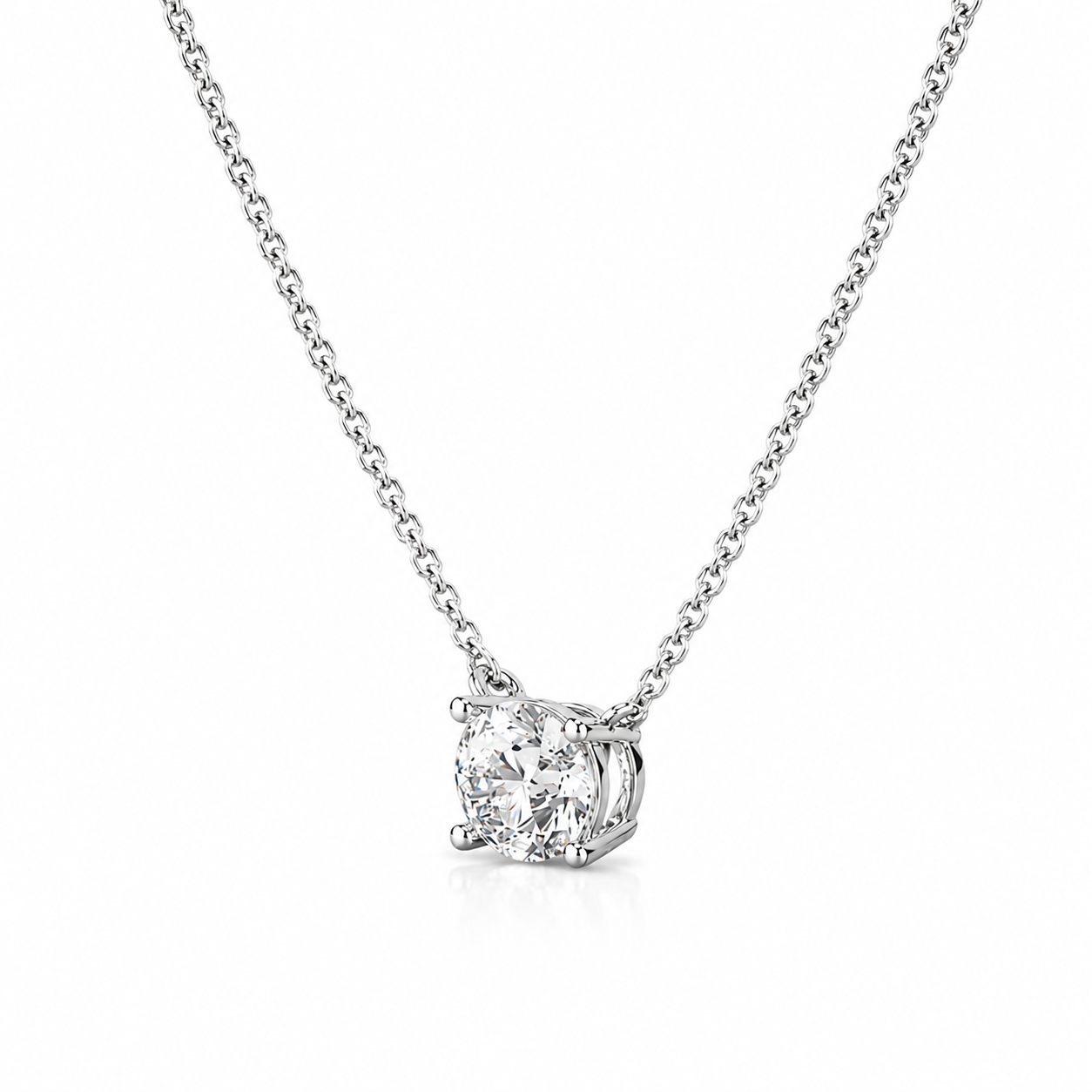 Round Diamond Solitaire Necklace