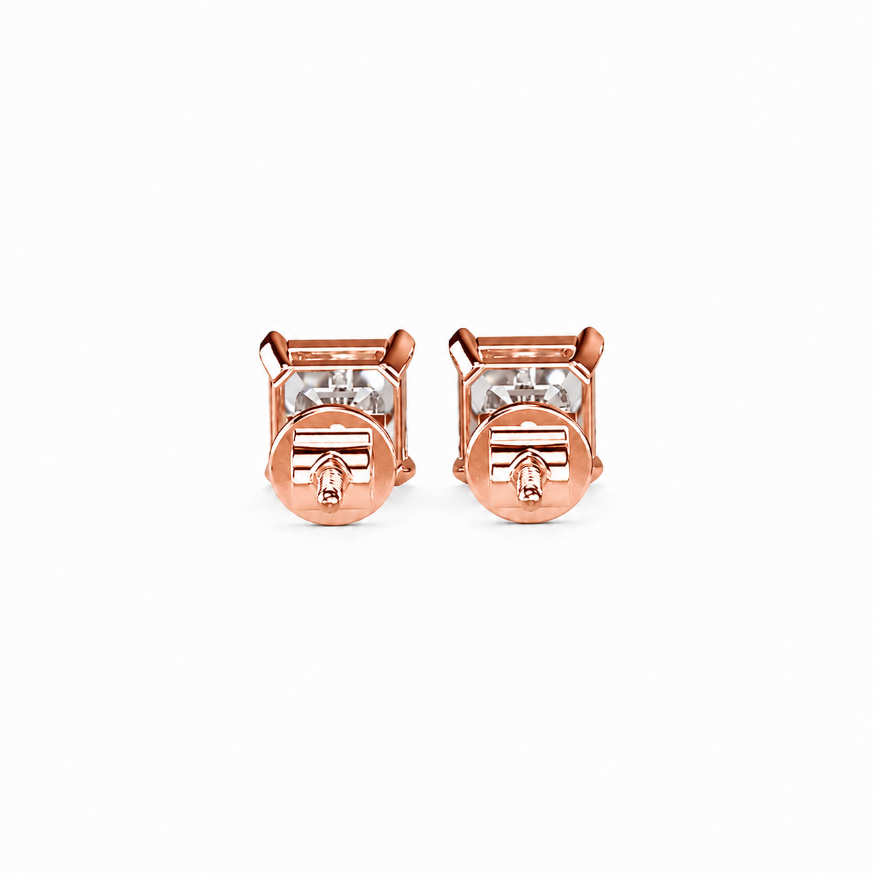 Asscher Cut Diamond Stud Earrings
