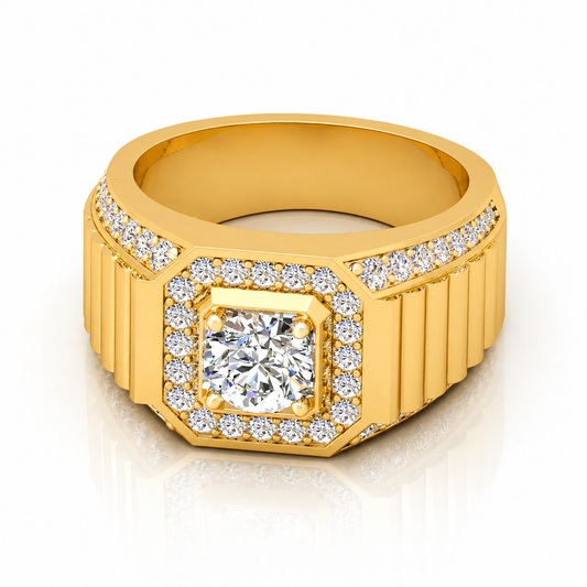 1.50Ct Round Diamond Mens Solitaire Hip Hop Ring
