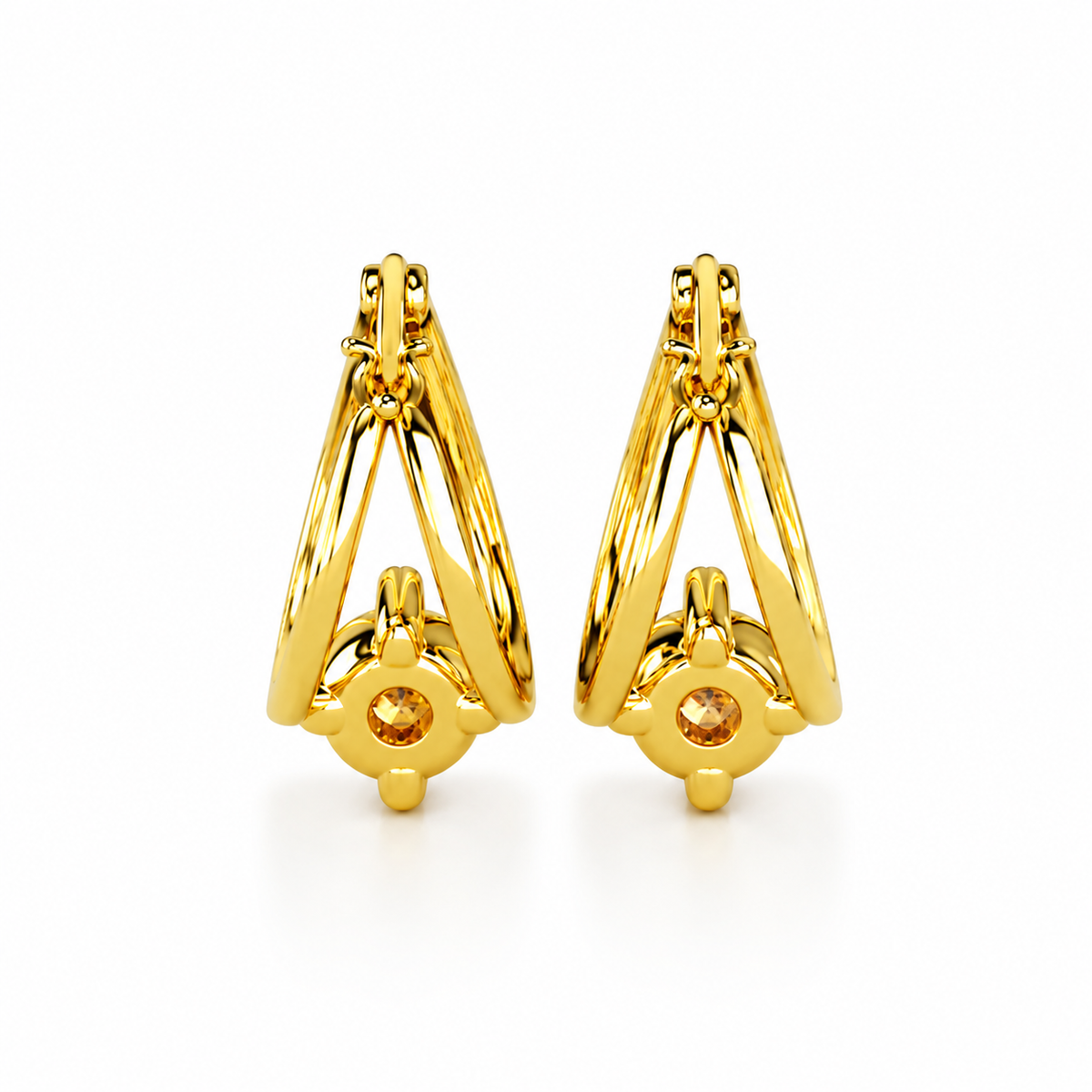 Round Diamond Hoop Earrings