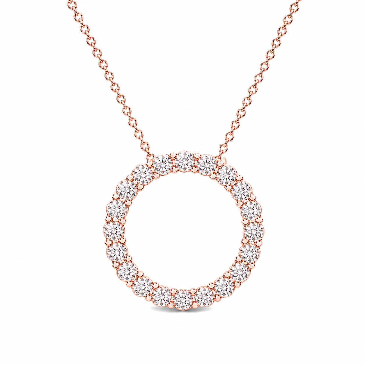 Diamond Open Circle Pendant Necklace