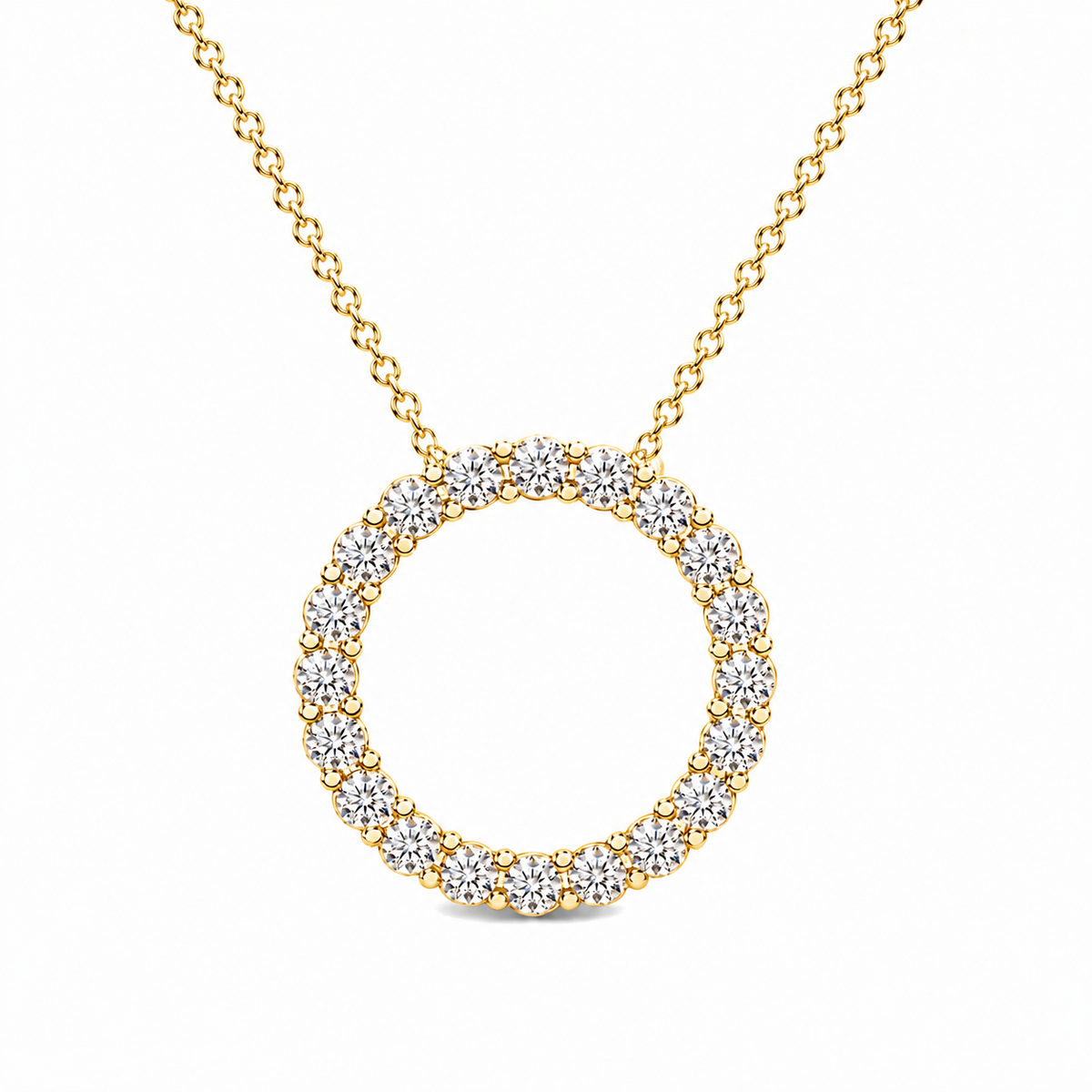 Diamond Open Circle Pendant Necklace