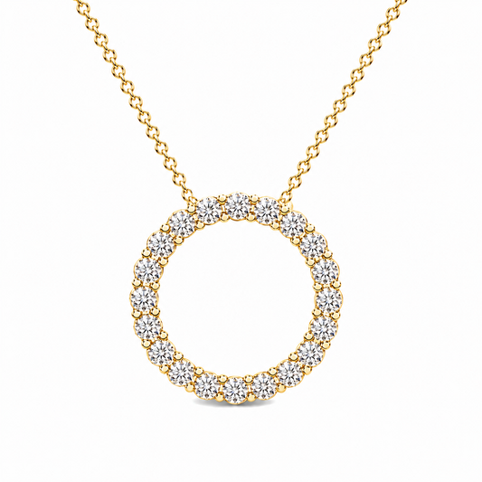 Diamond Open Circle Pendant Necklace
