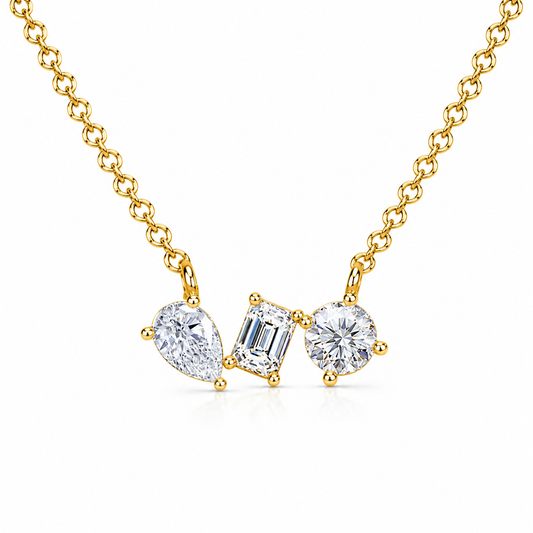 Three Stone Diamond Necklace