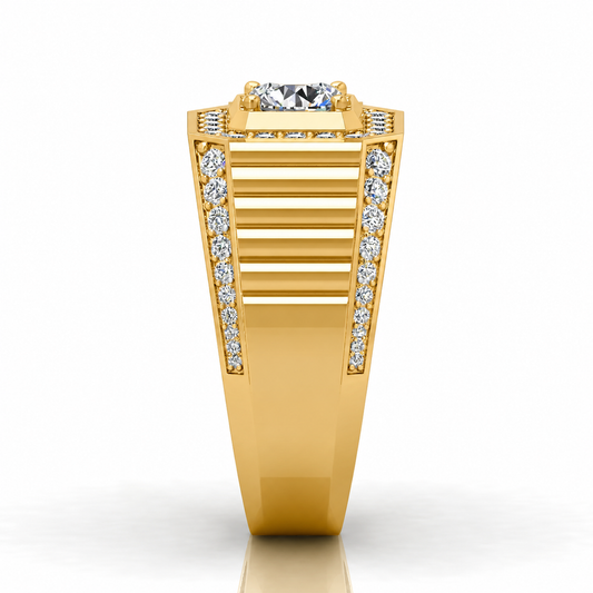 1.50Ct Round Diamond Mens Solitaire Hip Hop Ring