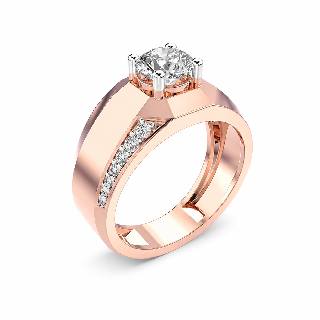 Minimal Brilliance Men's Diamond Band Ring