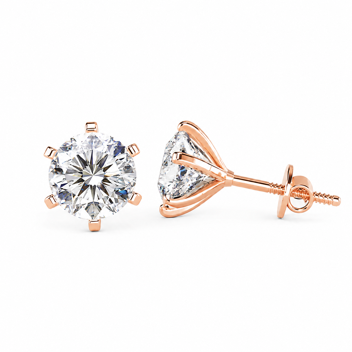 1 Carat Round Solitaire Stud