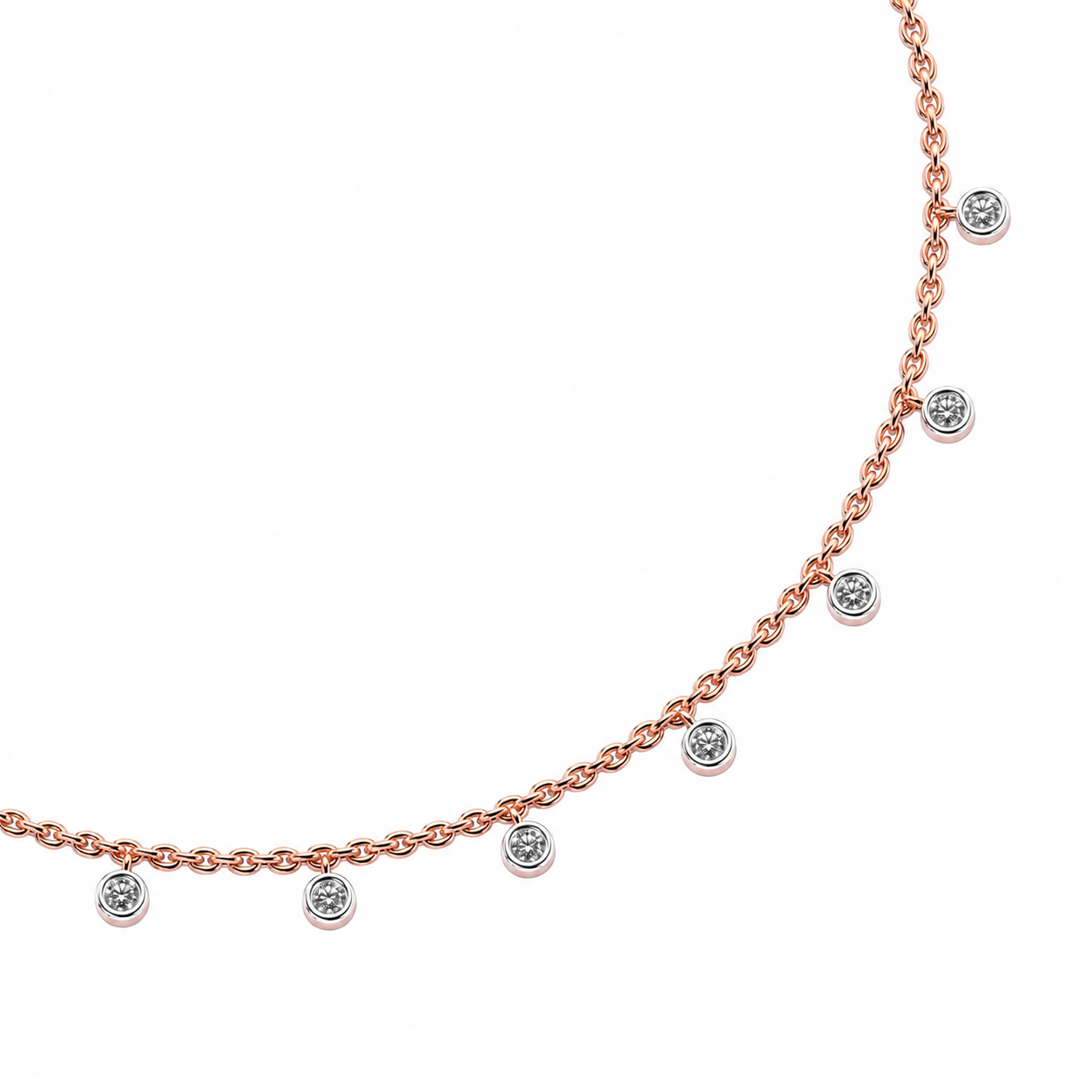 Beaded Elegance Diamond Pendant with Chain