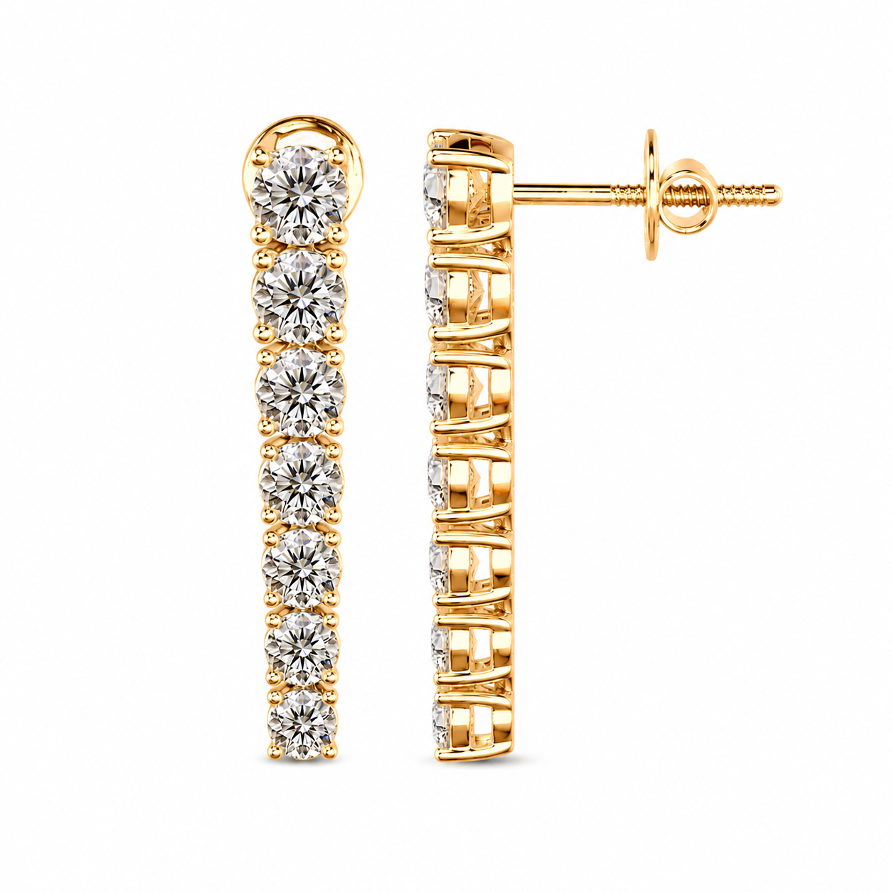 Round Diamond Danglers Earrings