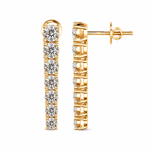 Round Diamond Danglers Earrings