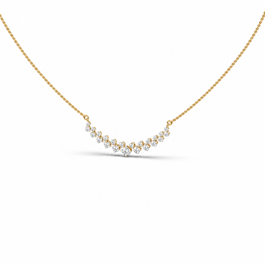 Scattered Curve Diamond Necklace