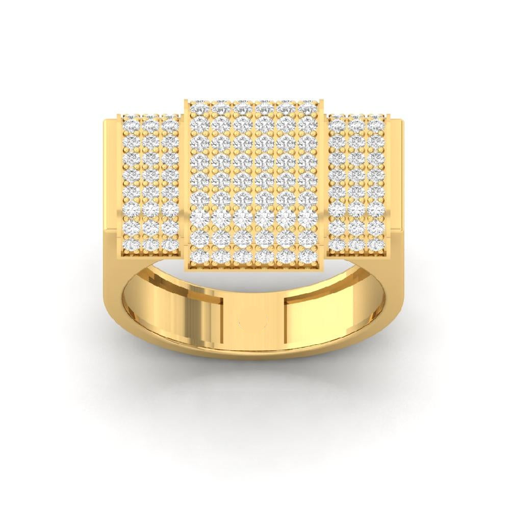 Round Cluster Engagement CVD Diamond Ring For Men