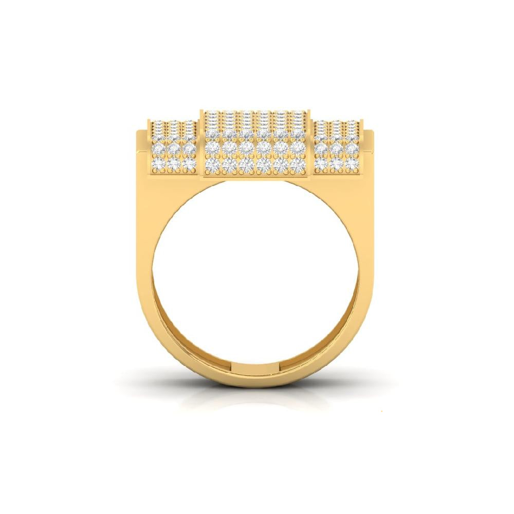 Round Cluster Engagement CVD Diamond Ring For Men
