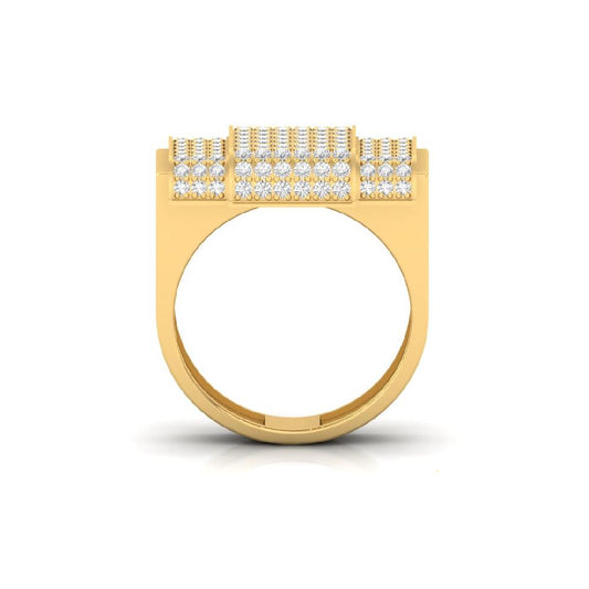 Round Cluster Engagement CVD Diamond Ring For Men
