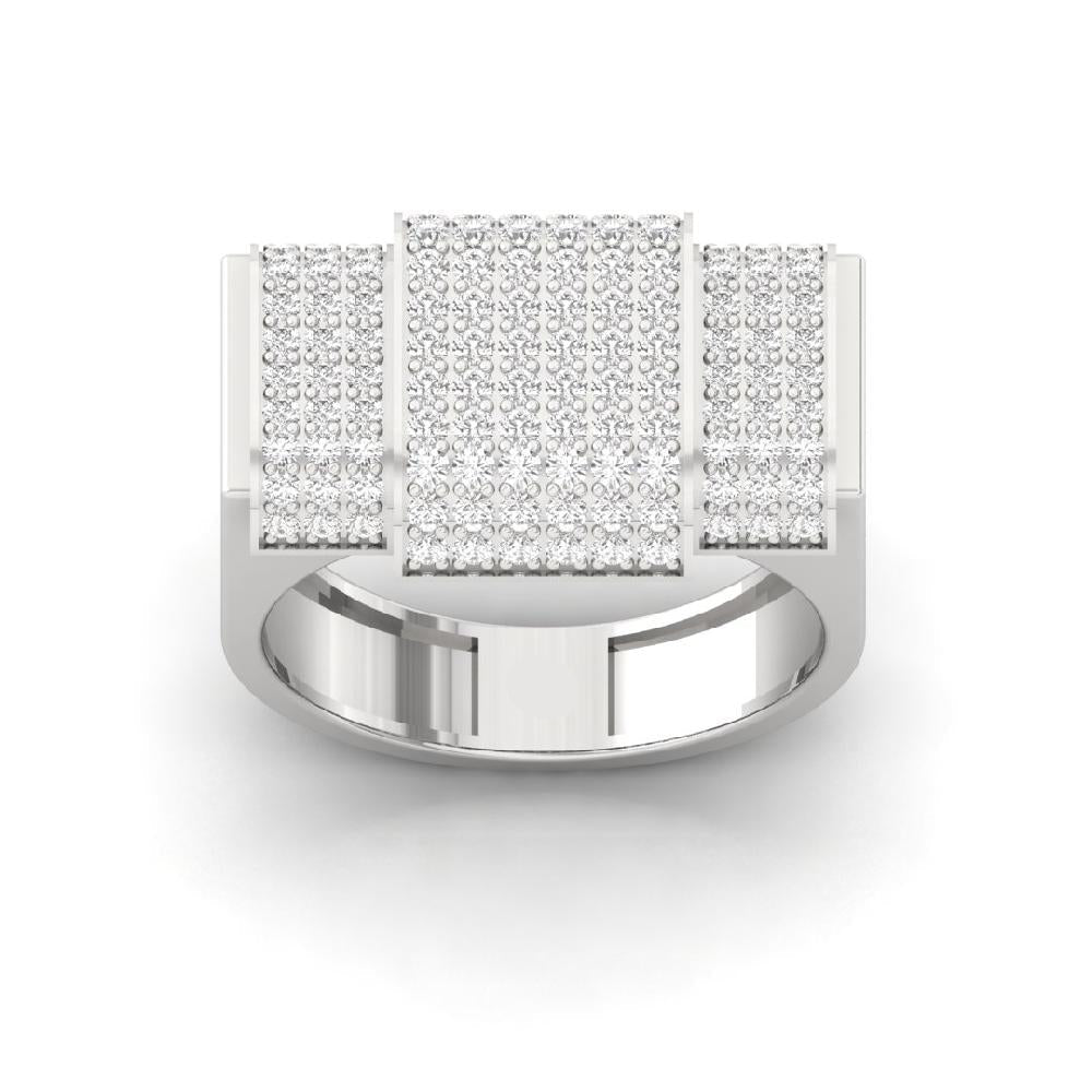 Round Cluster Engagement CVD Diamond Ring For Men