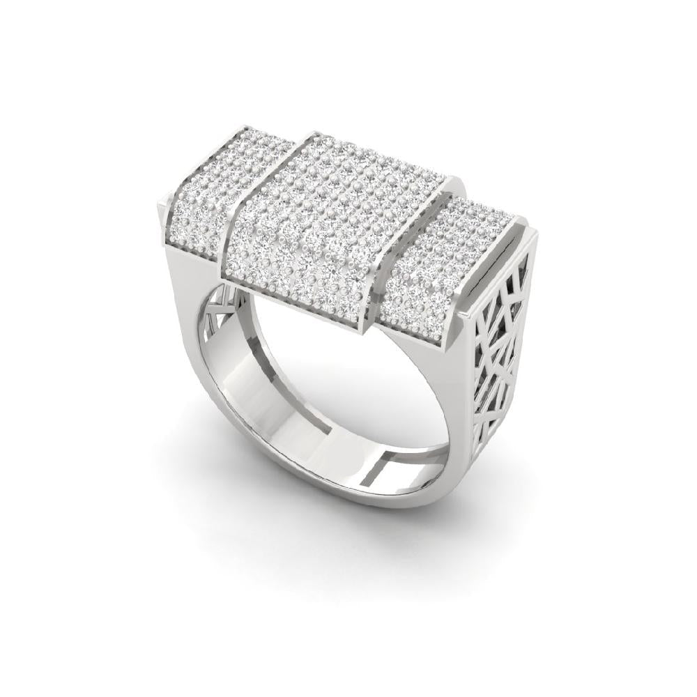 Round Cluster Engagement CVD Diamond Ring For Men