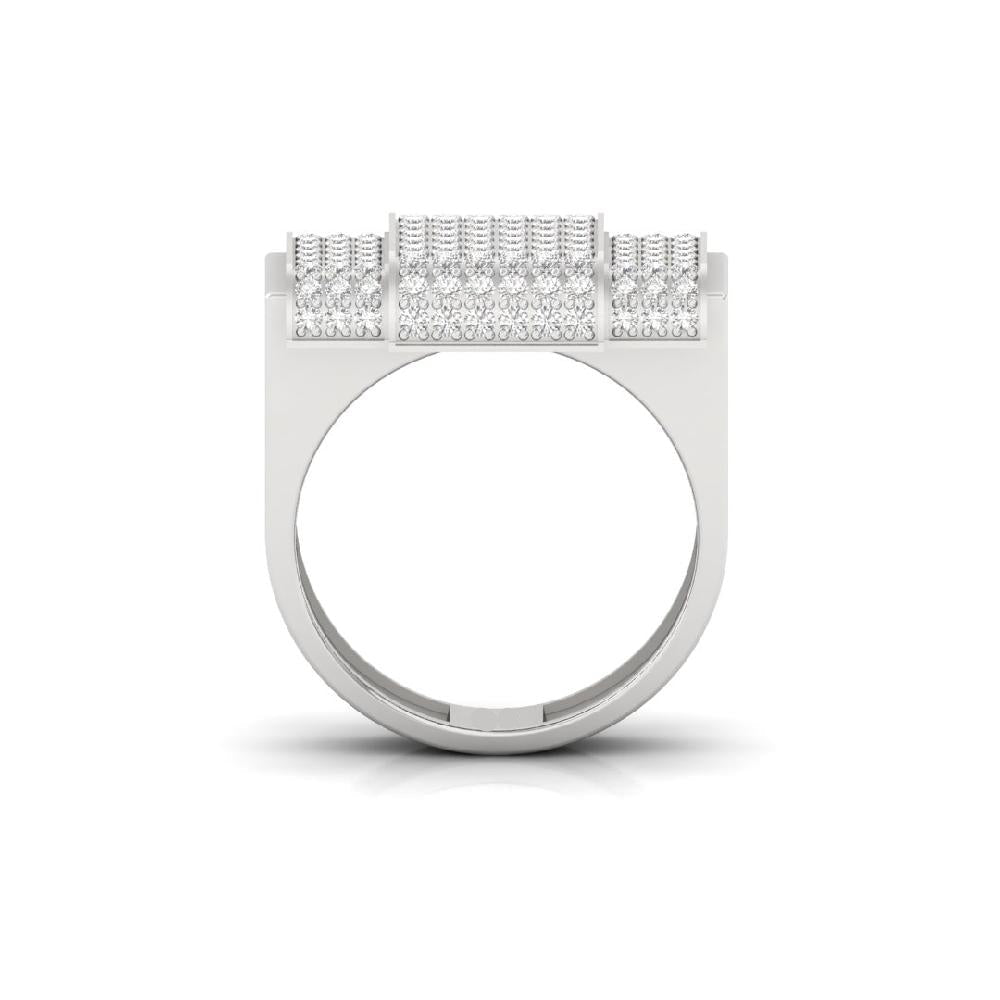 Round Cluster Engagement CVD Diamond Ring For Men