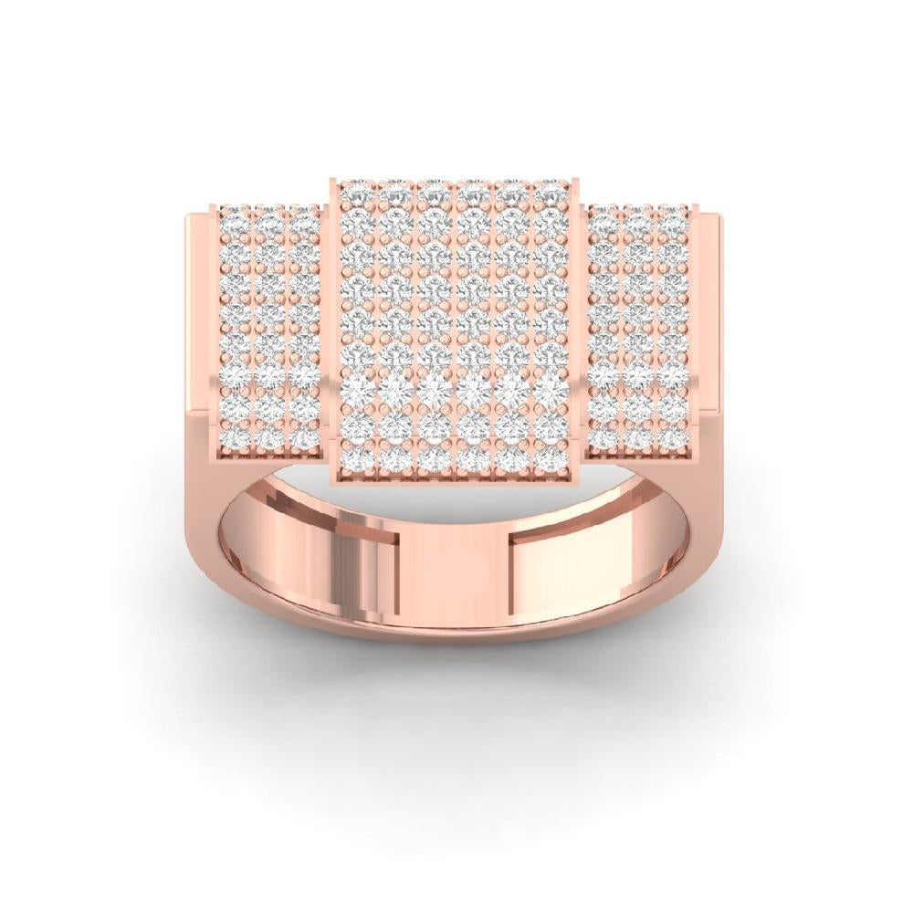 Round Cluster Engagement CVD Diamond Ring For Men