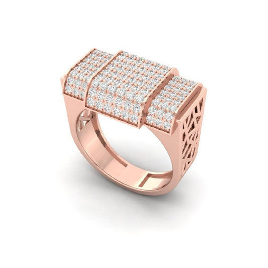 Round Cluster Engagement CVD Diamond Ring For Men