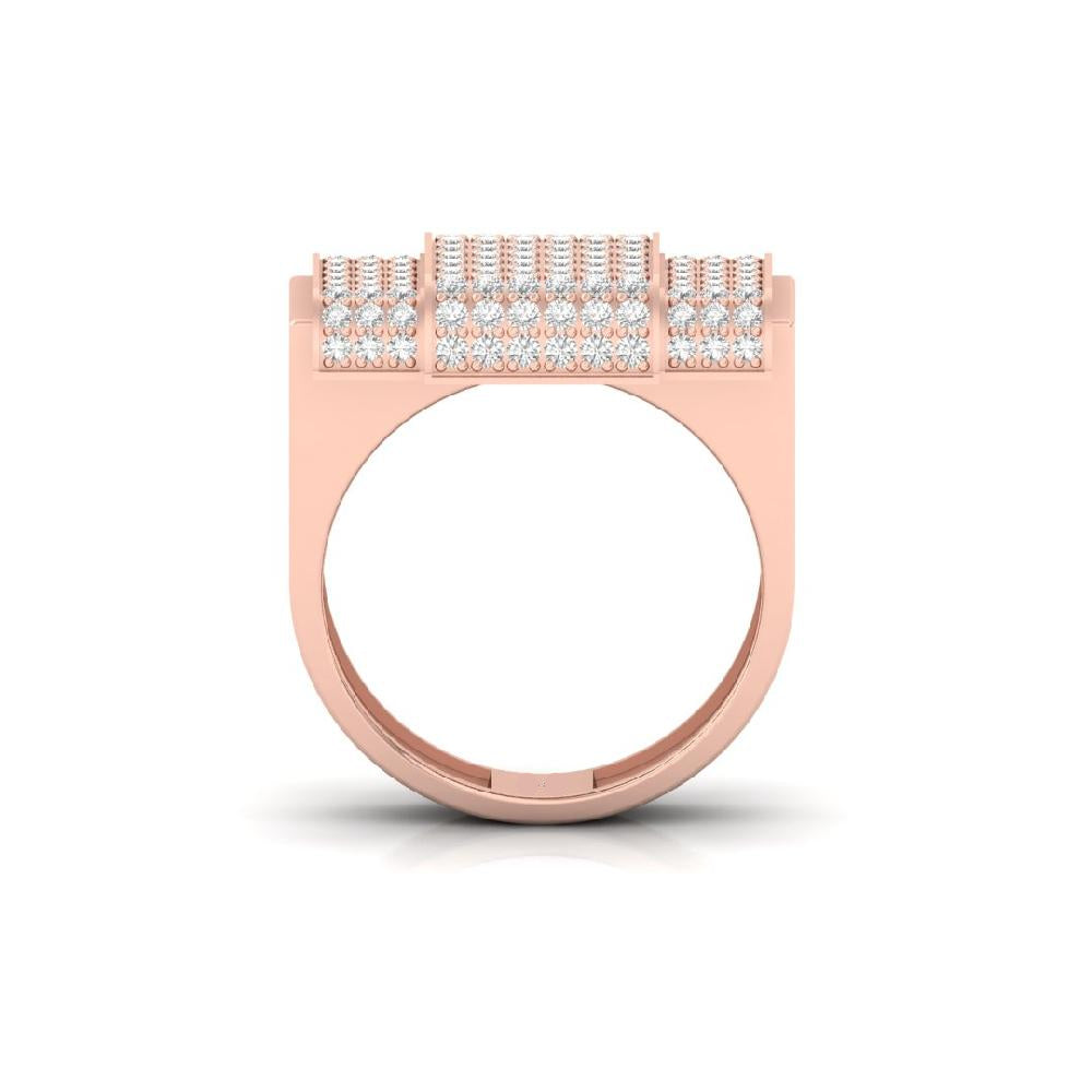 Round Cluster Engagement CVD Diamond Ring For Men
