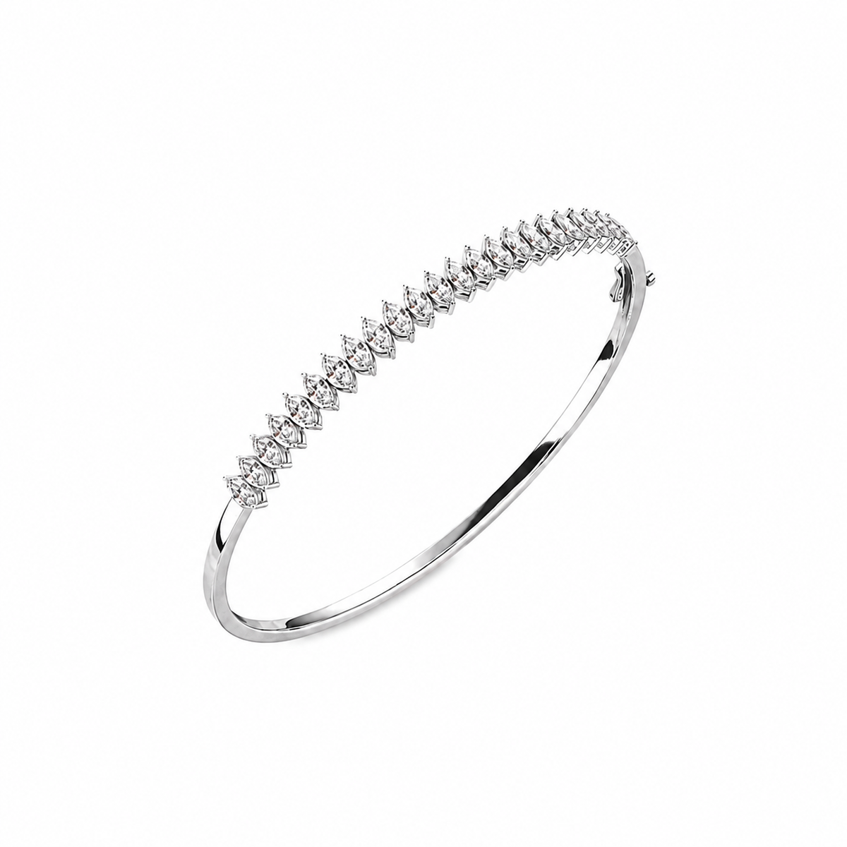 Marquise Lab Diamond Half Tennis Bangle bracelet