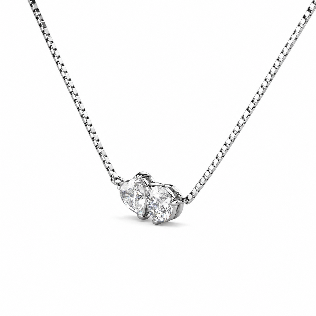 Toi Et Moi Heart and Round Necklace