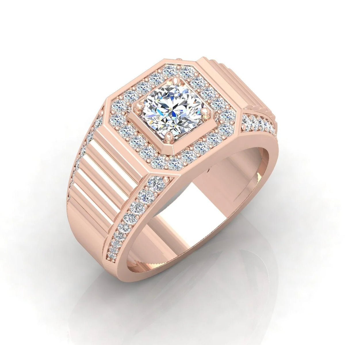 1.50Ct Round Diamond Mens Solitaire Hip Hop Ring