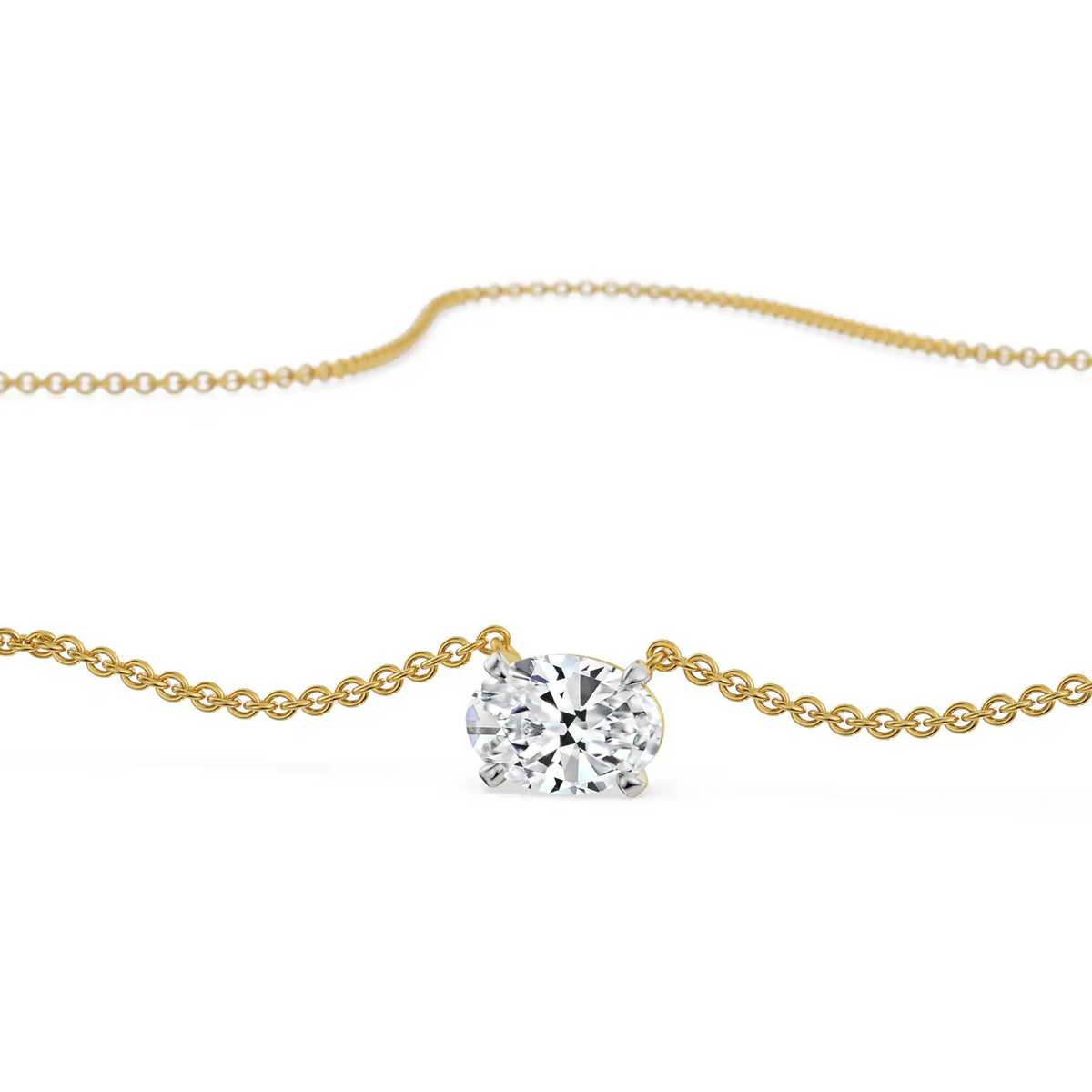 2 CT Oval Lab Grown Diamond Necklace