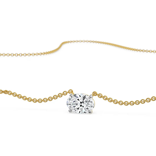 2 CT Oval Lab Grown Diamond Necklace