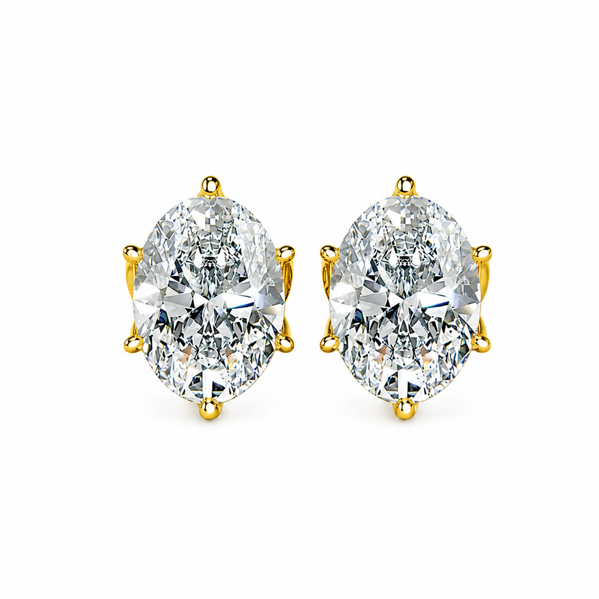 Lotus Radiance with Oval Solitaire Stud