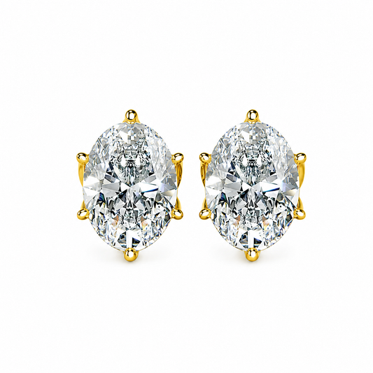 Lotus Radiance with Oval Solitaire Stud