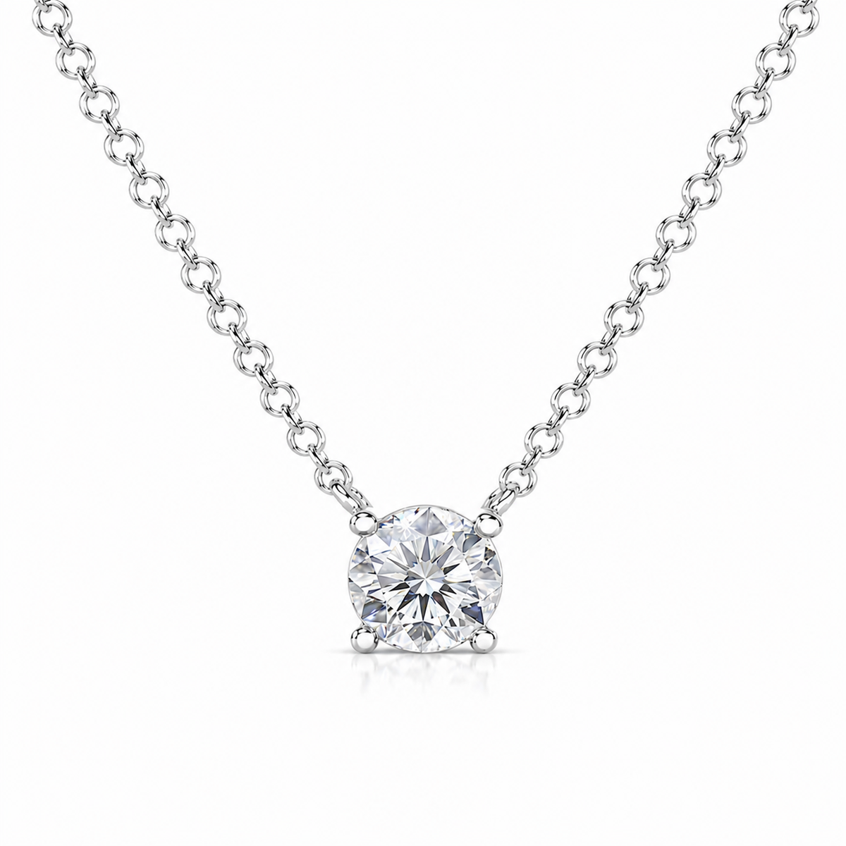 Round Diamond Solitaire Necklace