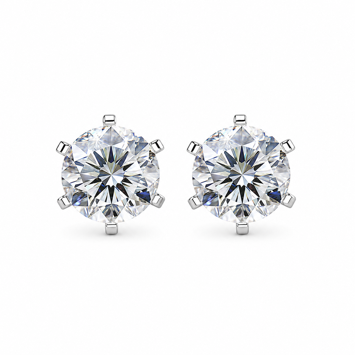 1 Carat Round Solitaire Stud