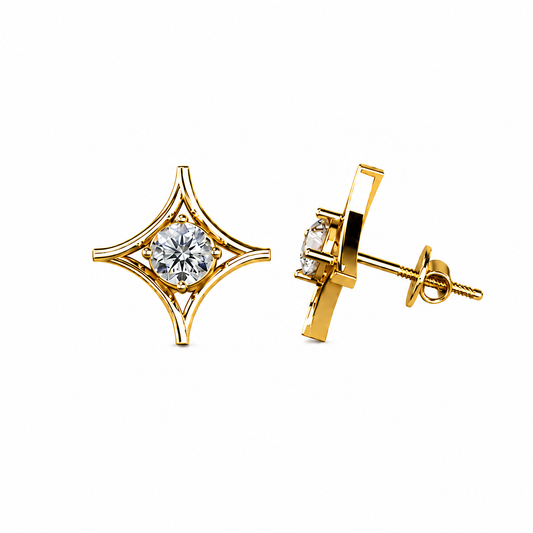Round Shape Diamond Star Stud