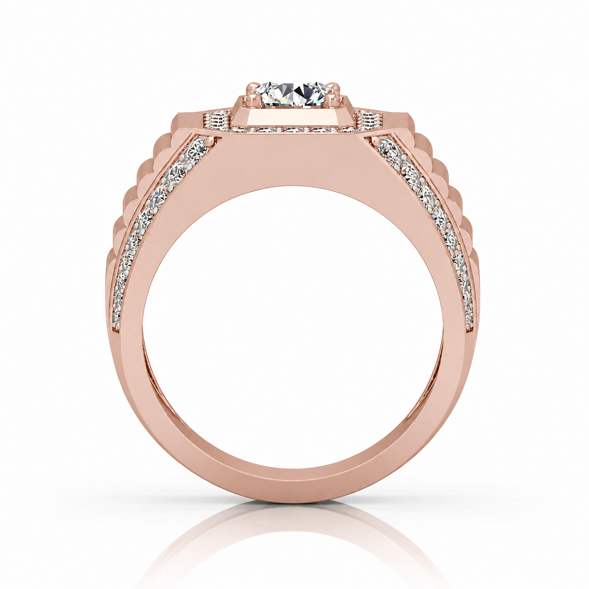1.50Ct Round Diamond Mens Solitaire Hip Hop Ring
