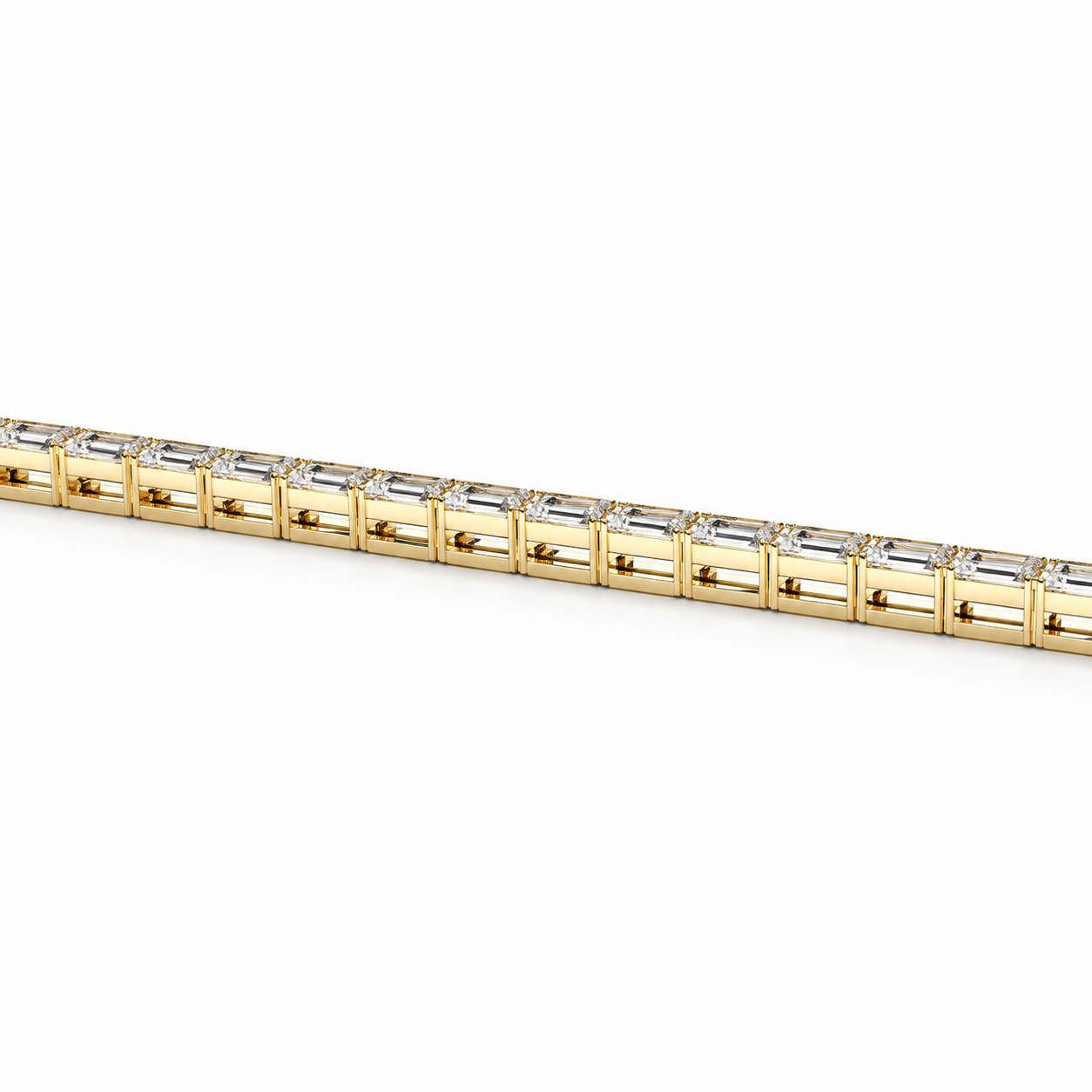 Emerald cut lab Diamond Tennis Bracelet